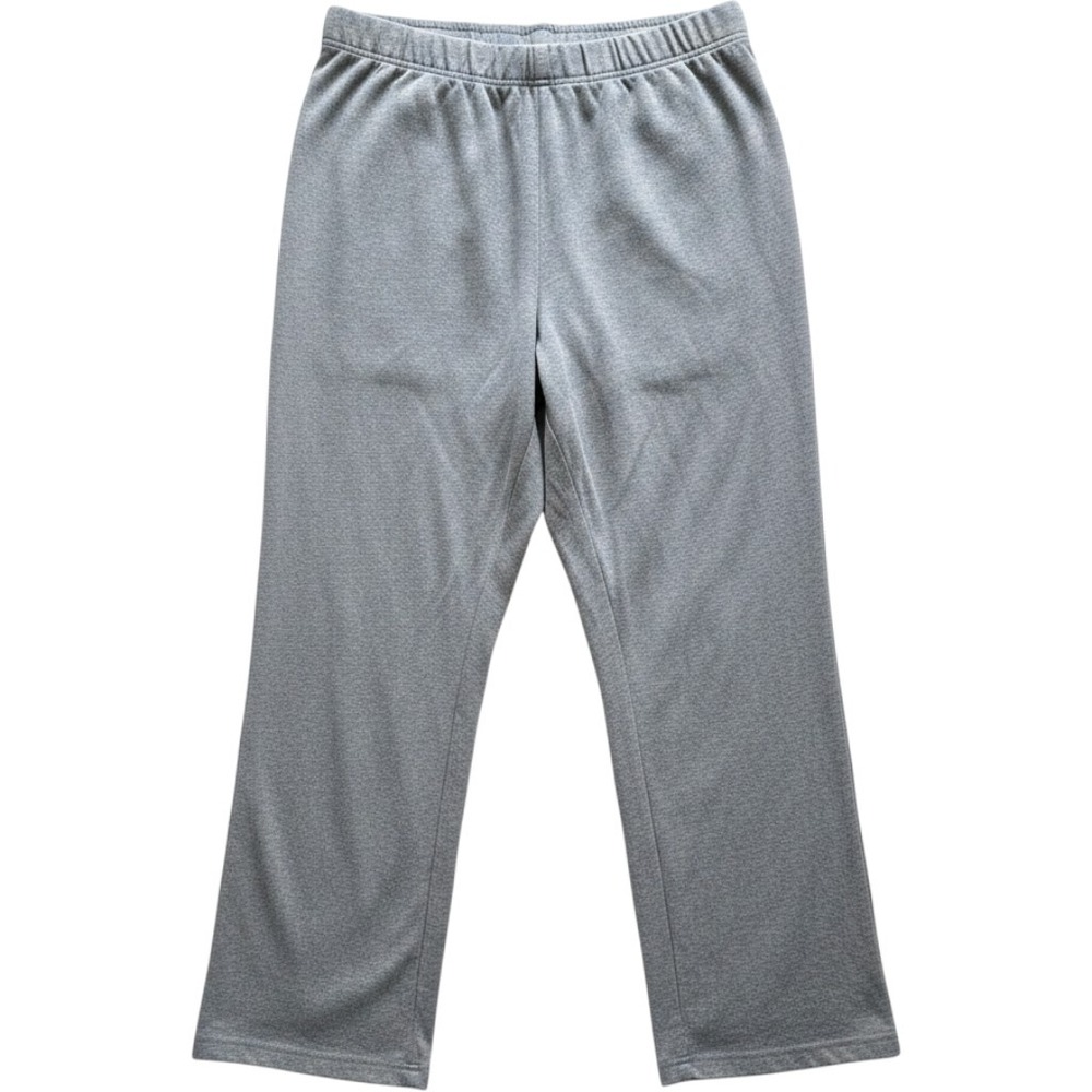 LL Bean Womens 1X Reg Gray Cotton Lycra Knit Pull On Straight Leg Pants 252076